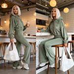 Welurowy komplet Willow oliwka