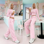 Komplet masełkowy Soft Touch pastelowy różowy