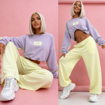 Komplet dresowy Duo banan-fiolet