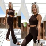 Komplet z wiskozy Tropico czekolada