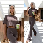 Komplet z wiskozy Sunset mocca