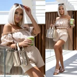 Komplet boho bawełna 383 latte