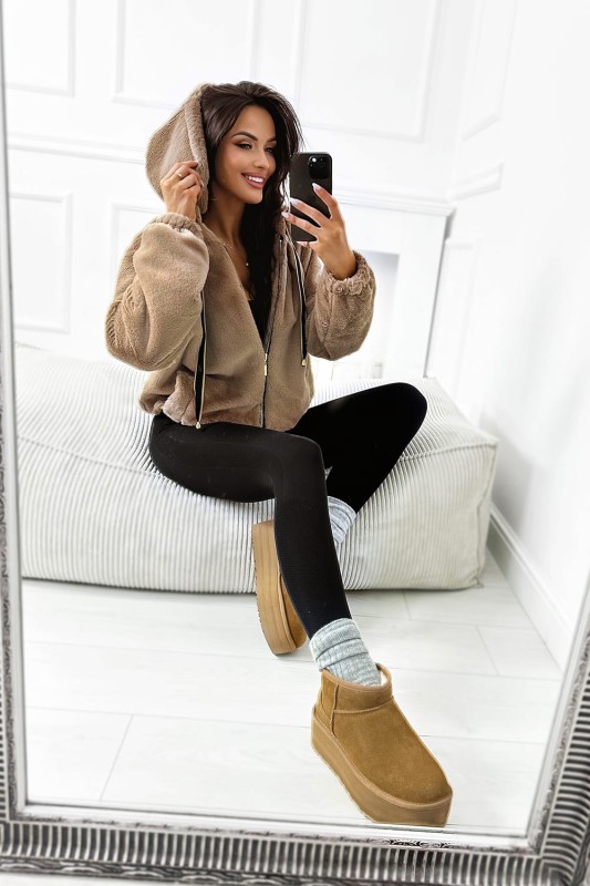 futerko damskie mocca