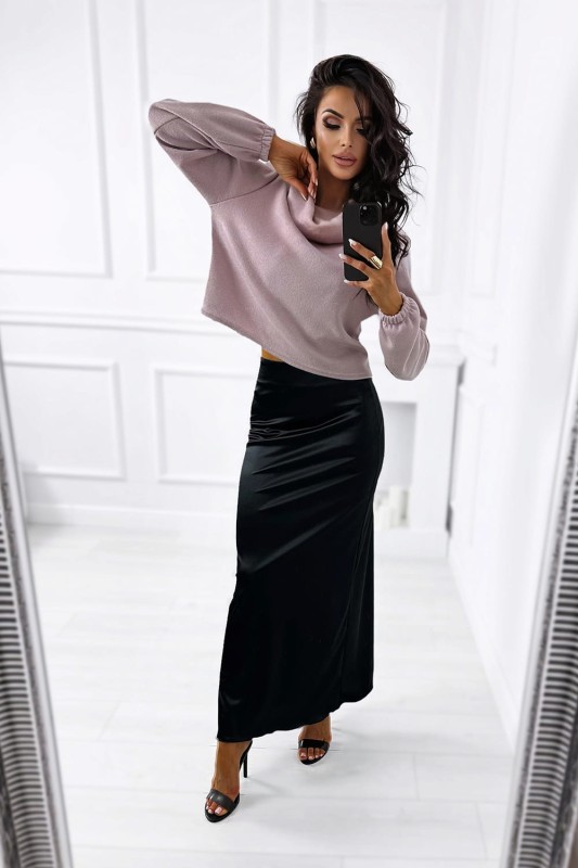 sweter z kominem lawendowy