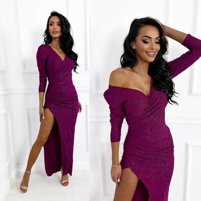 elegancka sukienka fuksja