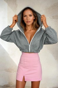 szara krótka bluza