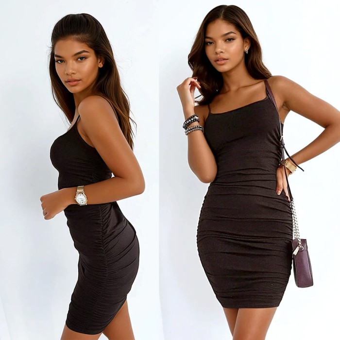 czarna sukienka mini z wiskozy