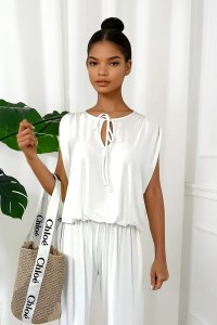 komplet z wiskozy ecru