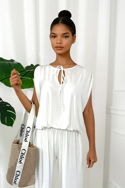 komplet z wiskozy ecru