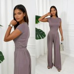 Komplet z wiskozy, spodnie i top Bali mocca