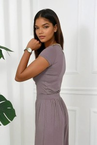 spodnie i bluzka z wiskozy mocca