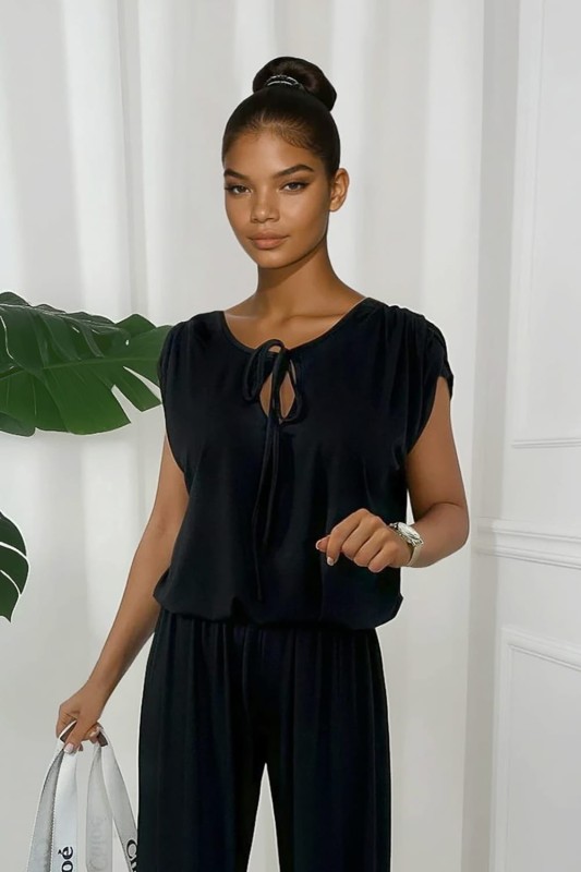 komplet z wiskozy czarny