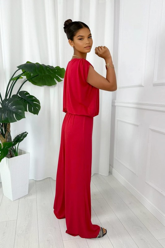 komplet z wiskozy czerwony