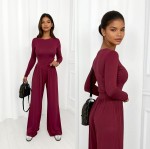 Komplet z wiskozy Taylor bordowy