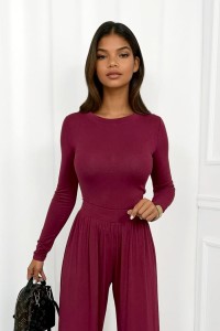 bordowy komplet z wiskozy