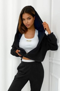czarny dres bluza i spodnie