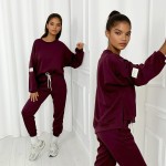 Komplet z masełka Verona bordowy