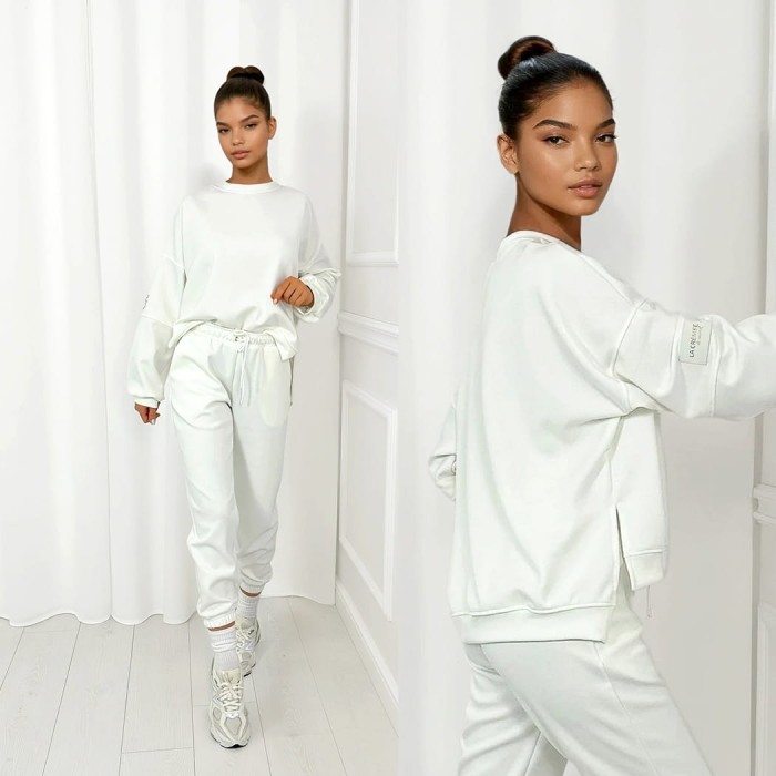 biały dres damski z masełka