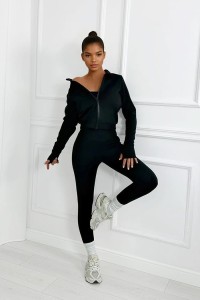 trzyczęściowy czarny komplet z masełka