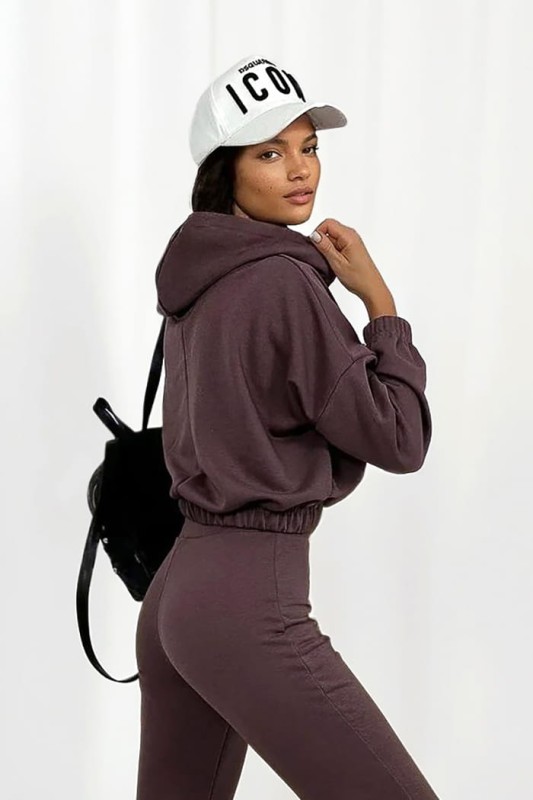 dres mocca spodnie dzwony i bluza