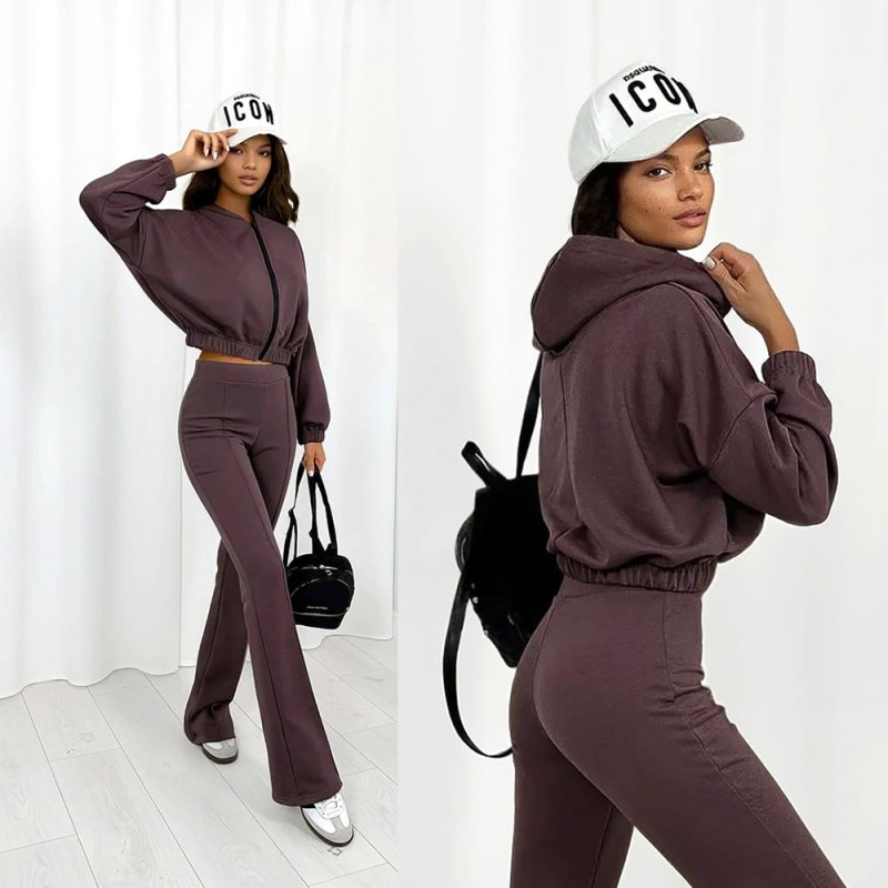 dres mocca spodnie dzwony i bluza