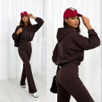 Set Melissa bluza i spodnie z przeszyciami czekolada