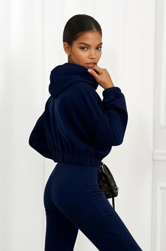 dres granatowy bluza i spodnie dzwony