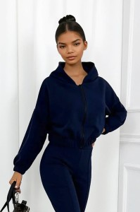 dres granatowy bluza i spodnie dzwony