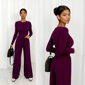 burgundowy komplet z wiskozy