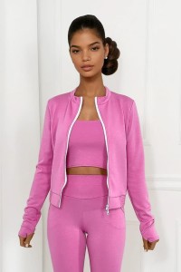 trzyczęściowy komplet różowy z masełka