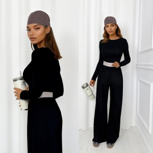 komplet z wiskozy czarny