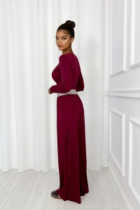 komplet z wiskozy bordowy