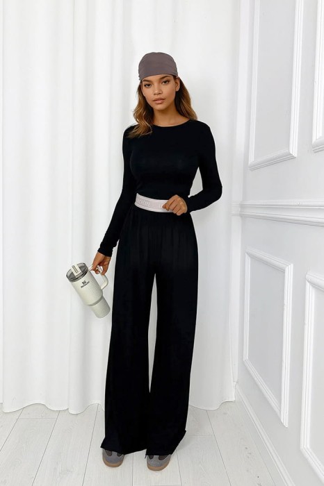 komplet z wiskozy czarny