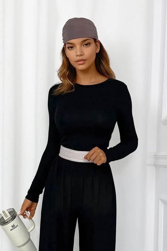 komplet z wiskozy czarny