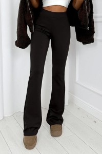 legginsy flare dzwony damskie czarne