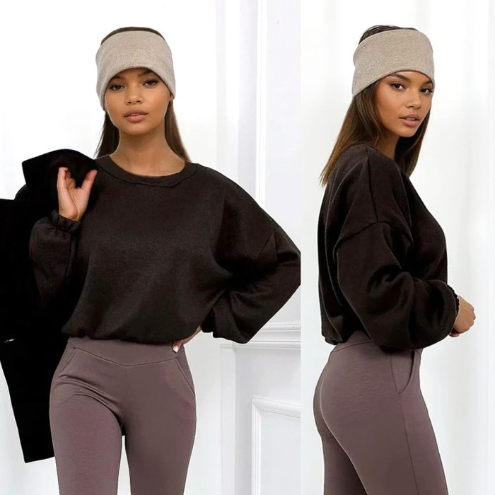 luzny sweter damski brazowy wiskoza